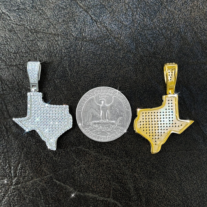 Iced U.S. State Shape Pendant Iced U.S. State Shape Pendant