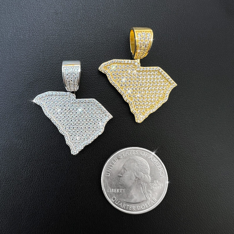 Iced U.S. State Shape Pendant Iced U.S. State Shape Pendant