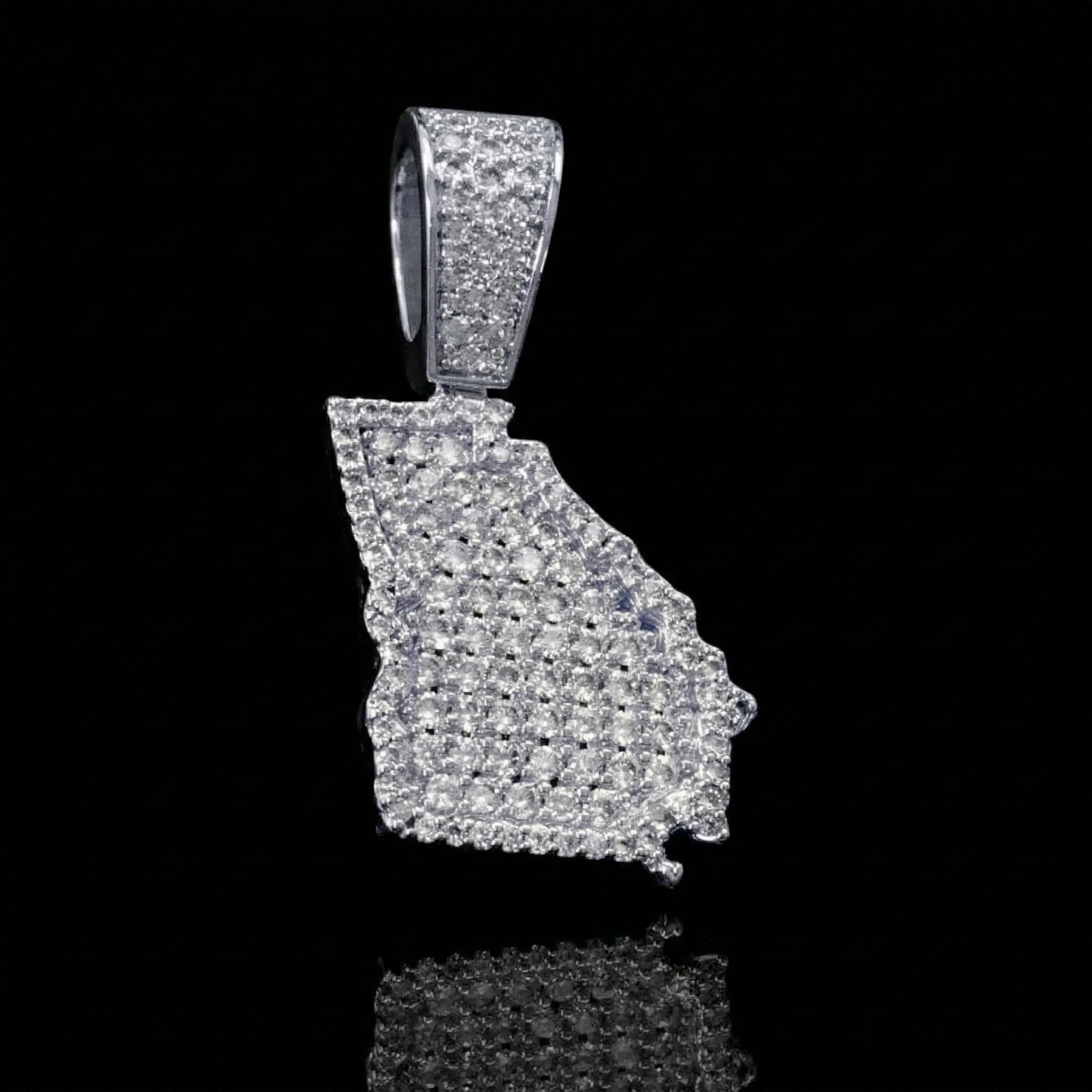 Iced U.S. State Shape Pendant Iced U.S. State Shape Pendant