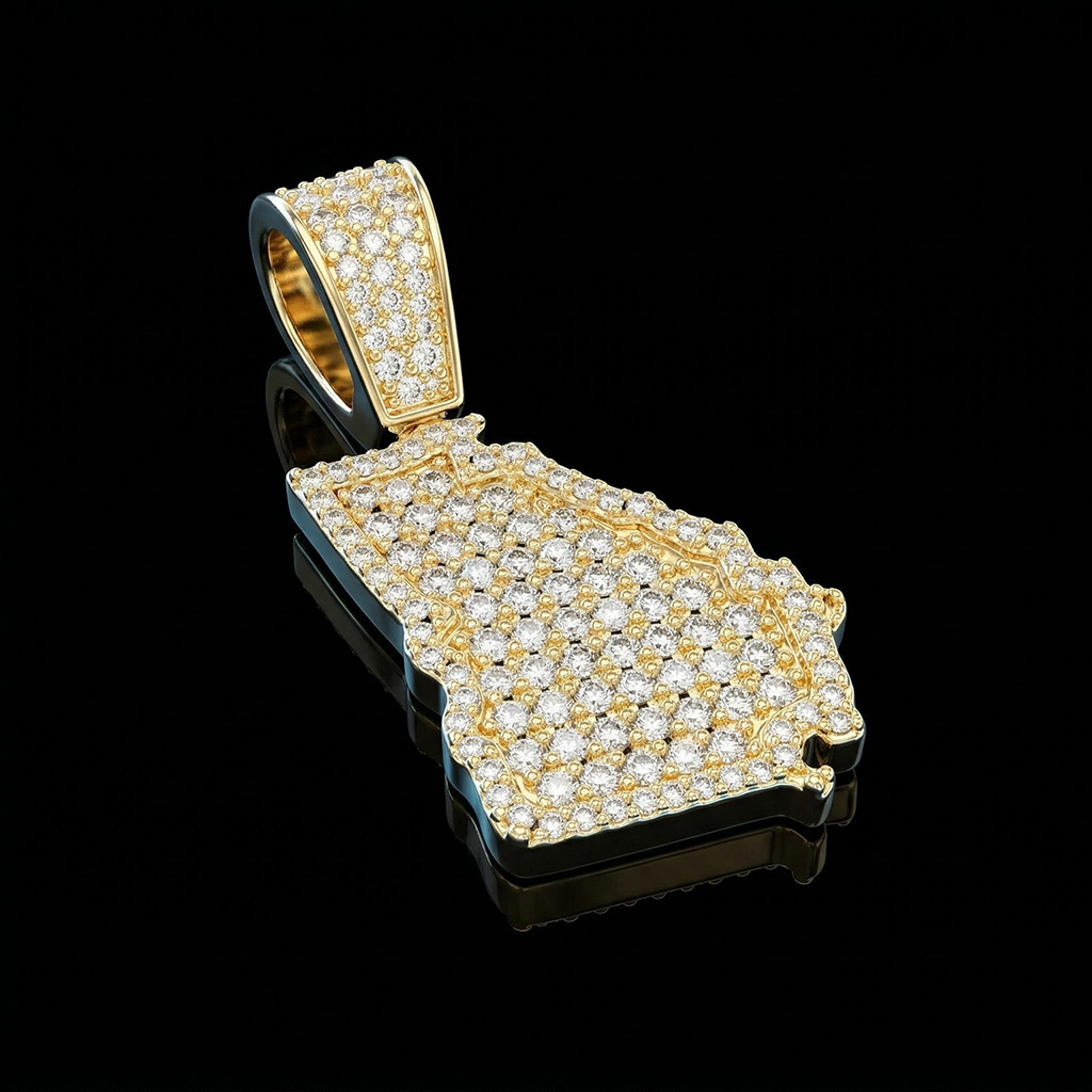 Iced U.S. State Shape Pendant Iced U.S. State Shape Pendant