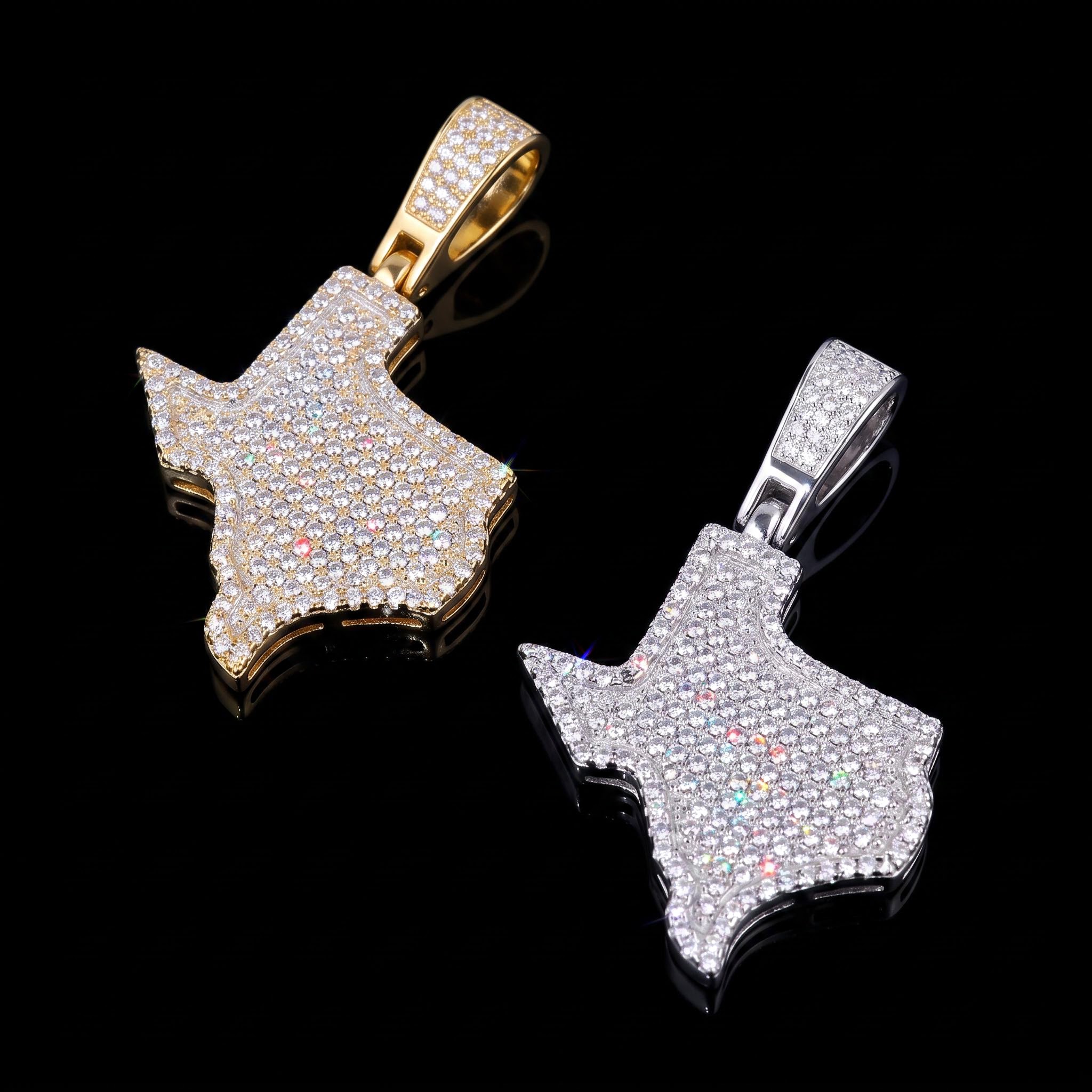 Iced U.S. State Shape Pendant Iced U.S. State Shape Pendant