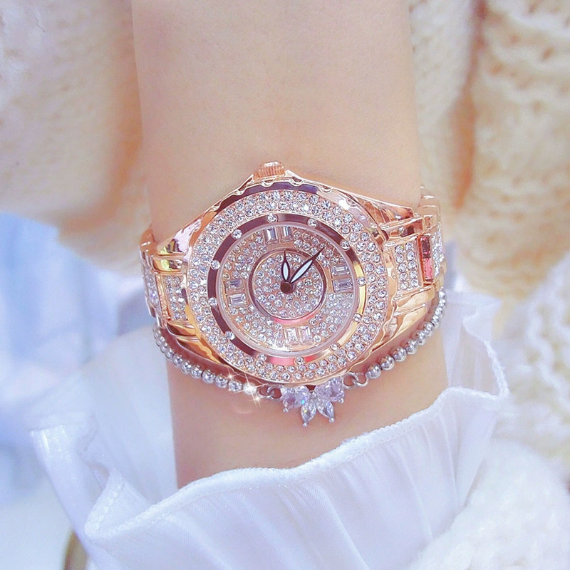 Iced Baguette & Round Cut Women's Quartz Watch