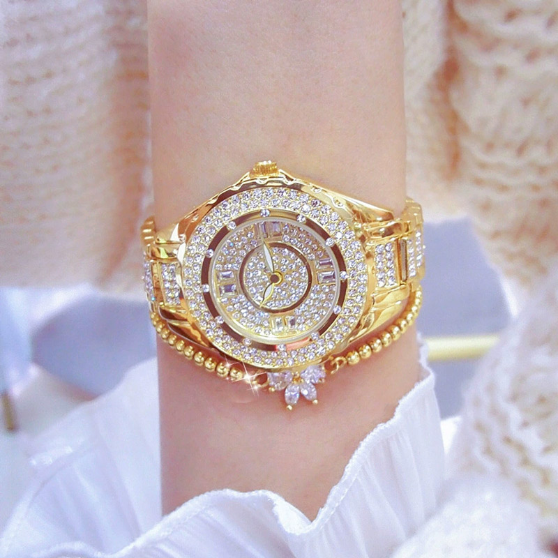 Iced Baguette & Round Cut Women's Quartz Watch