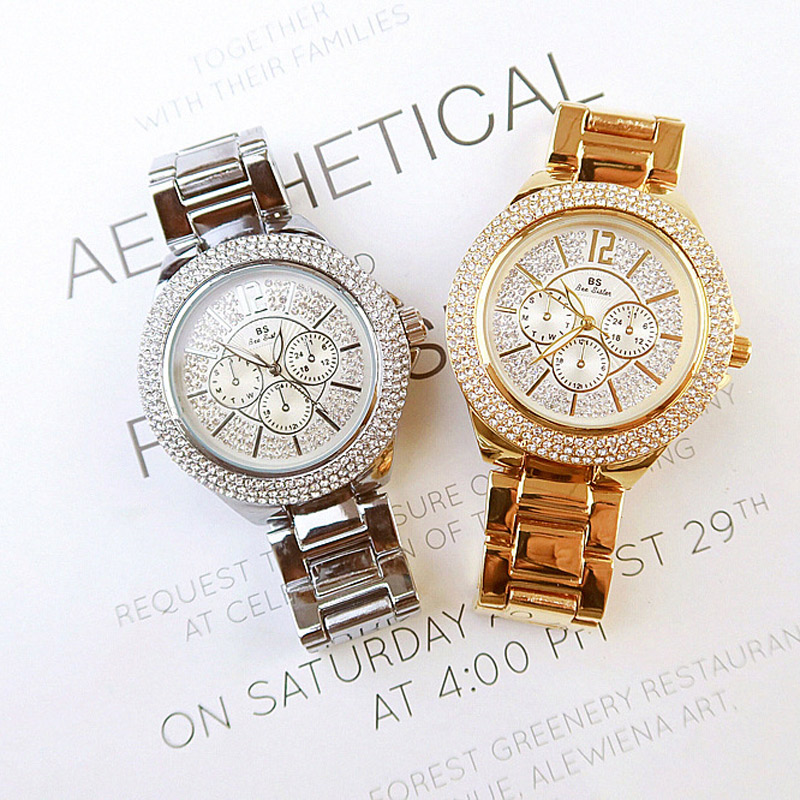 Iced Women's Watch with Three Small Dials