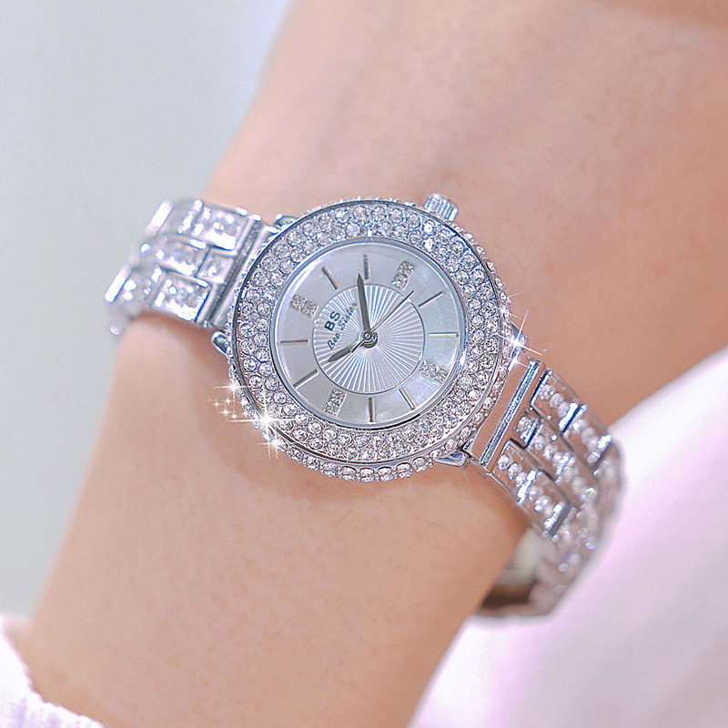 Full Iced Women's Watch with White Dial