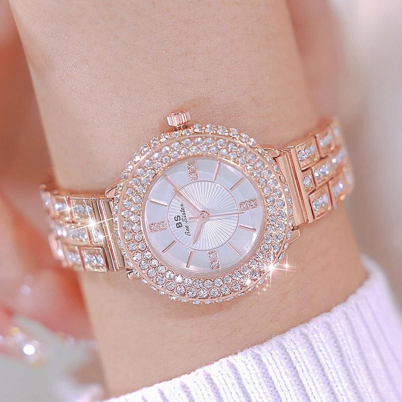 Full Iced Women's Watch with White Dial