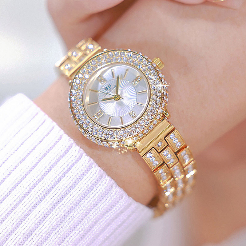 Full Iced Women's Watch with White Dial