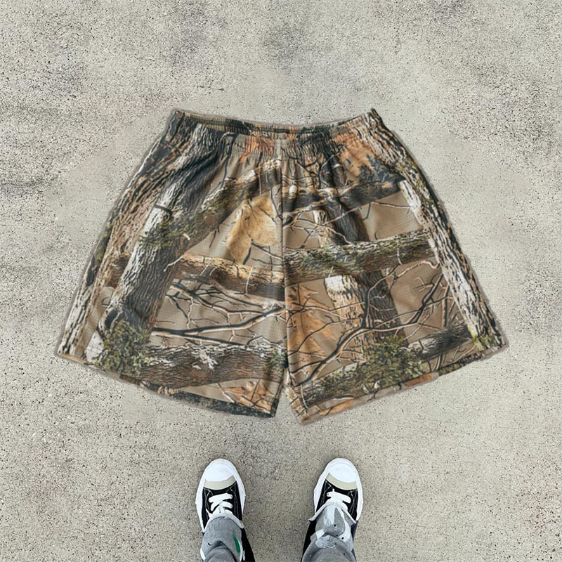 Jungle Camouflage Print Shorts