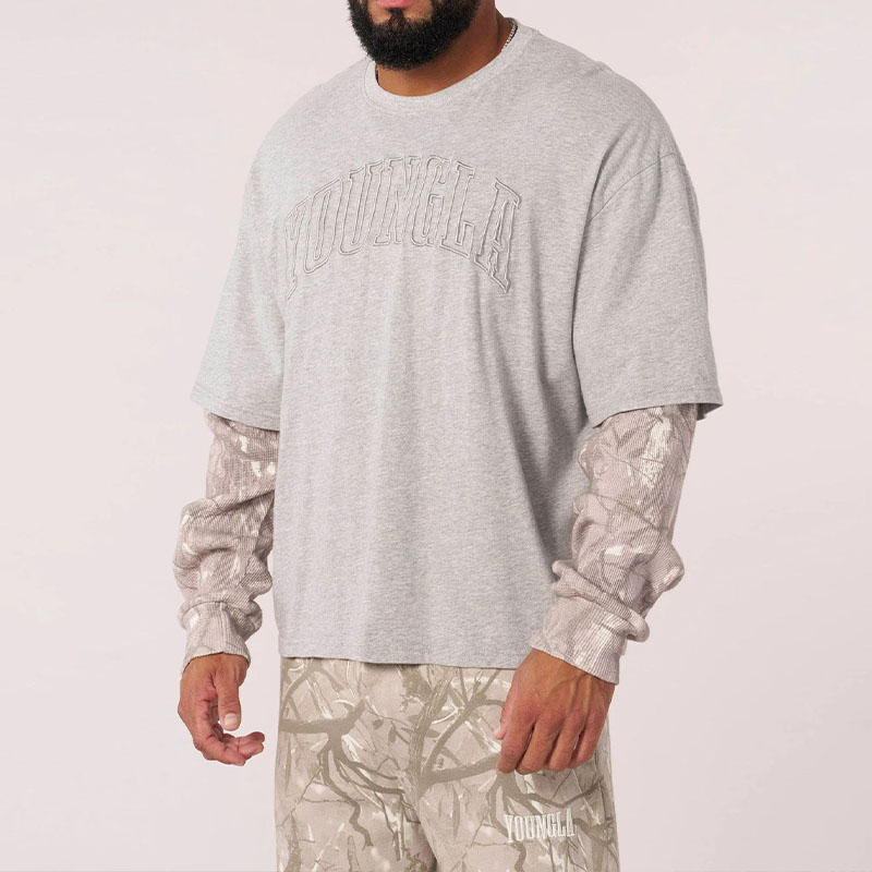 Camouflage Patchwork Fake Two Piece T-Shirt