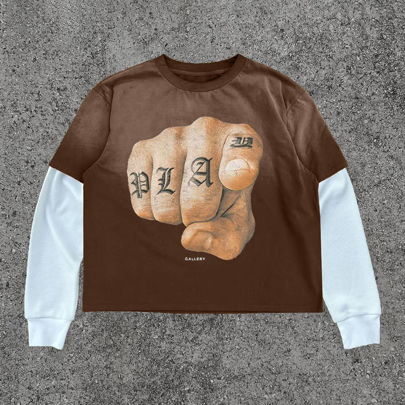 Street Hip Hop Printed Long Sleeve T-Shirt Street Hip Hop Printed Long Sleeve T-Shirt