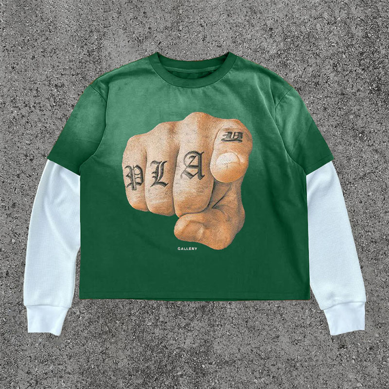 Street Hip Hop Printed Long Sleeve T-Shirt Street Hip Hop Printed Long Sleeve T-Shirt