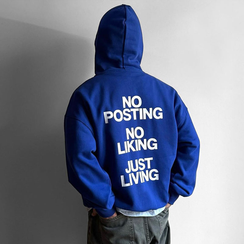 Street Letter Print Zipper Hoodie