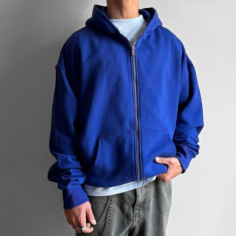 Street Letter Print Zipper Hoodie