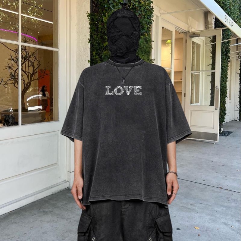 Valentine's Day“Love You More”Washed Cotton T-Shirt