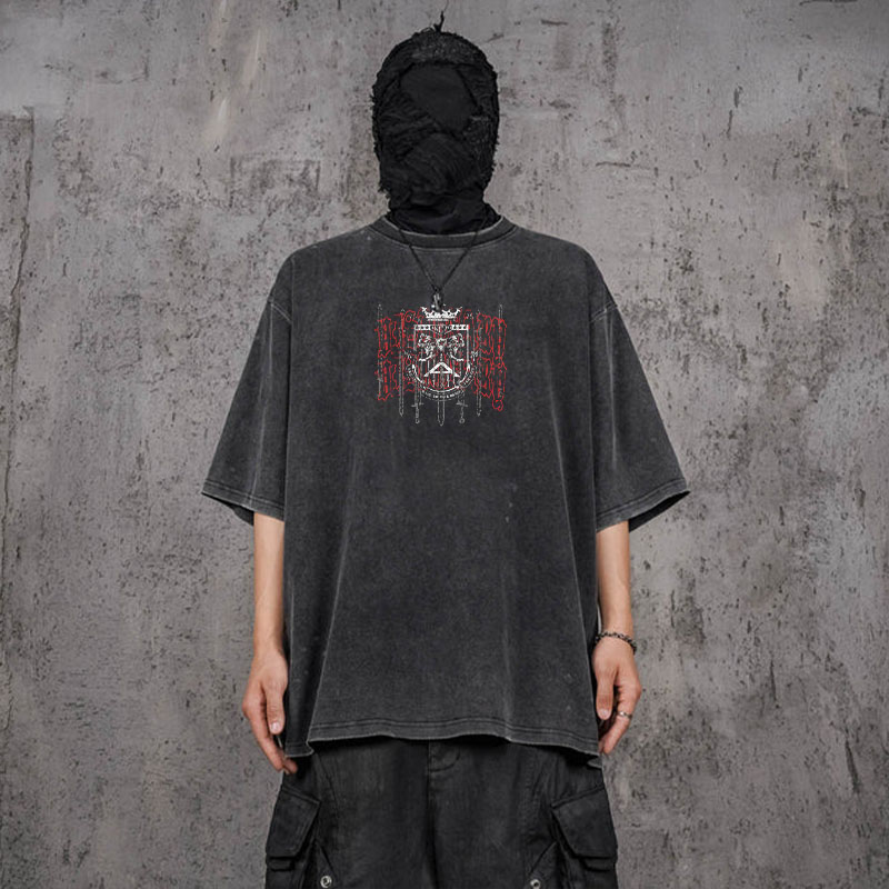 Vintage Gothic Washed Cotton T-Shirt