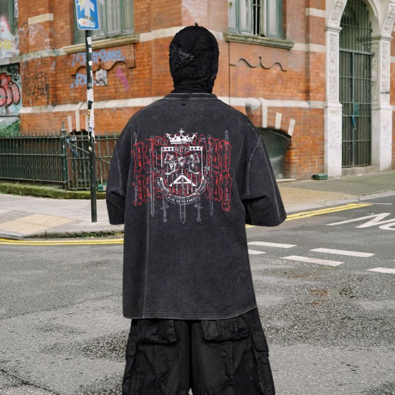 Vintage Gothic Washed Cotton T-Shirt