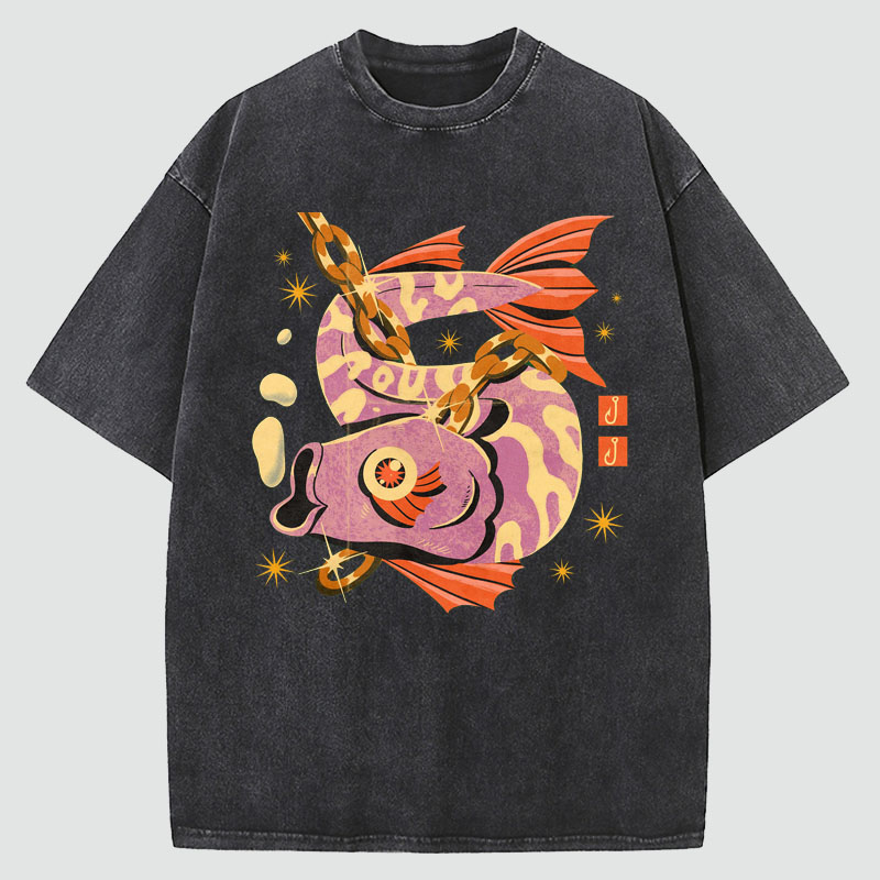 Art Illustration Washed Cotton T-Shirt