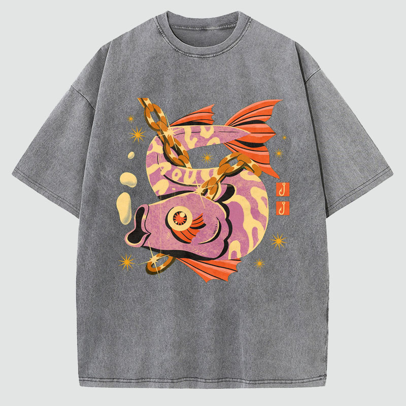 Art Illustration Washed Cotton T-Shirt