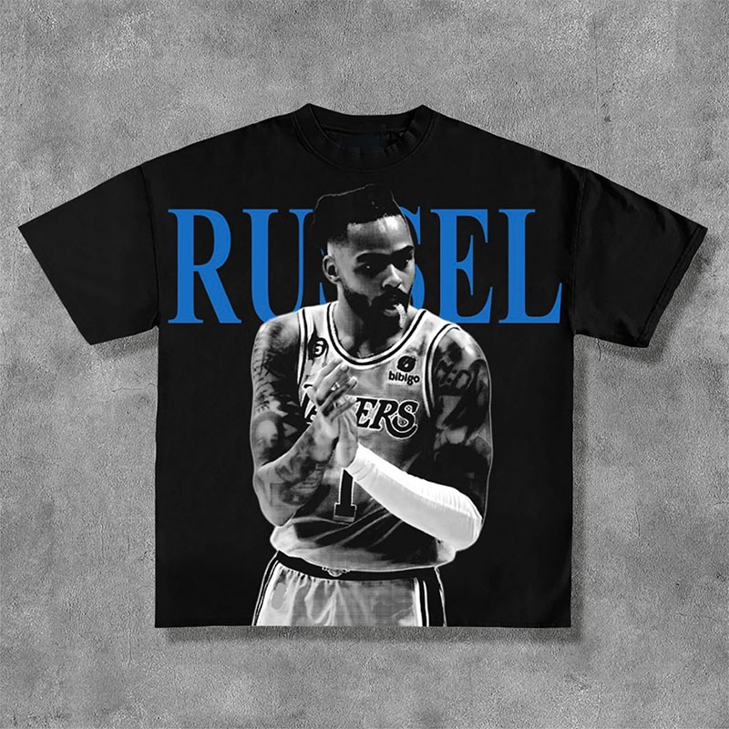 Basketball Figures Russel Print T-Shirt