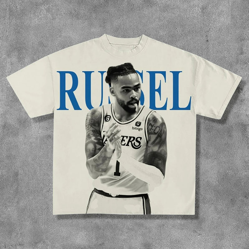 Basketball Figures Russel Print T-Shirt