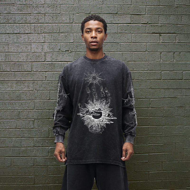 Vintage Goth Print Washed Cotton T-Shirt Vintage Goth Print Washed Cotton T-Shirt