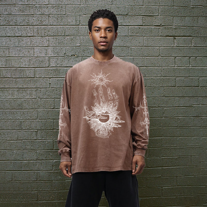 Vintage Goth Print Washed Cotton T-Shirt Vintage Goth Print Washed Cotton T-Shirt