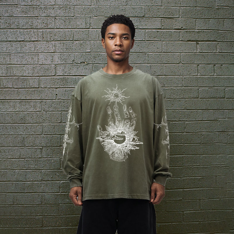 Vintage Goth Print Washed Cotton T-Shirt Vintage Goth Print Washed Cotton T-Shirt