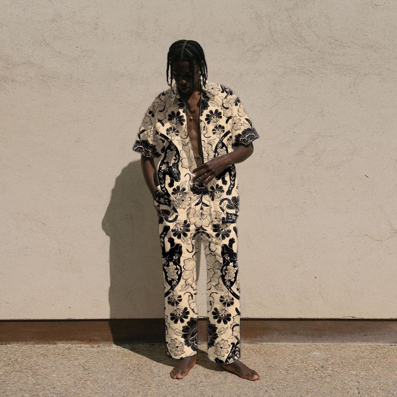 Tiger Print Vacation Shirt Set