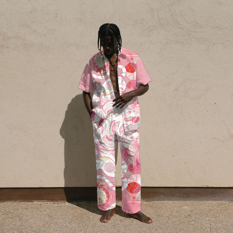 Tiger Print Vacation Shirt Set