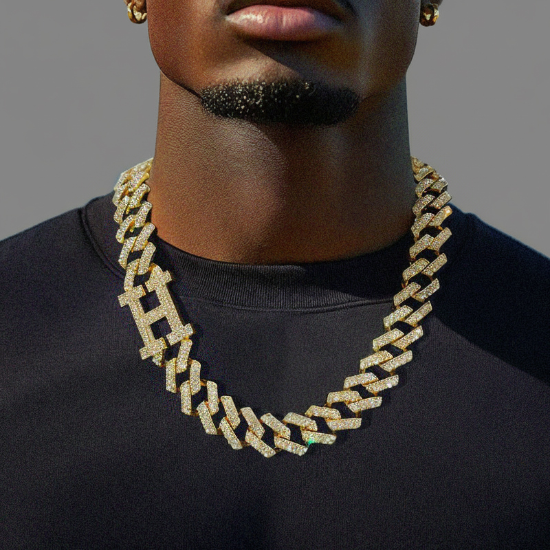 Iced 18mm 20" Initial Letter Cuban Chain