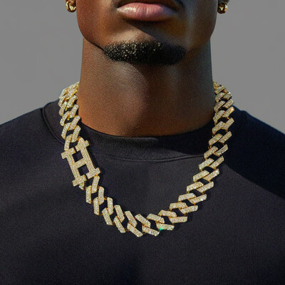 Iced 18mm 20" Initial Letter Cuban Chain