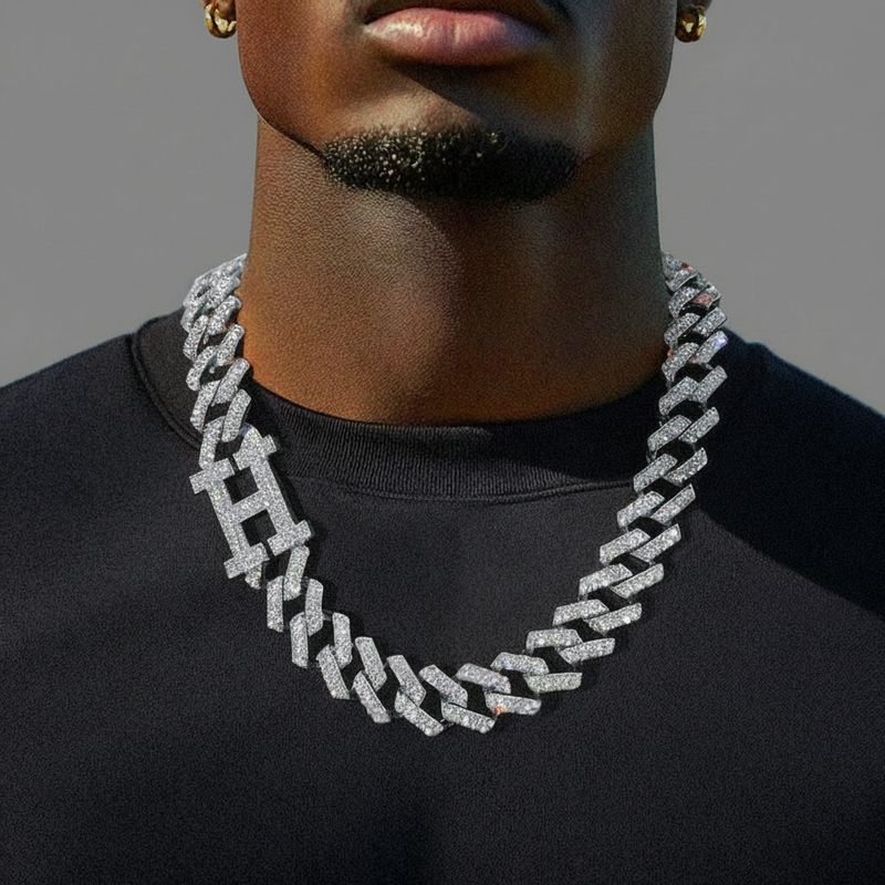 Iced 18mm 20" Initial Letter Cuban Chain