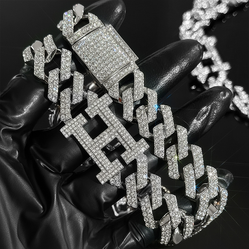 Iced 18mm 20" Initial Letter Cuban Chain