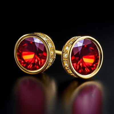 Iced Bezel-Set Round Stud Earrings