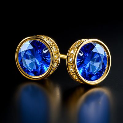 Iced Bezel-Set Round Stud Earrings