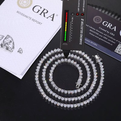 2mm/3mm/4mm 3-claw S925 & Moissanite Tennis Chain