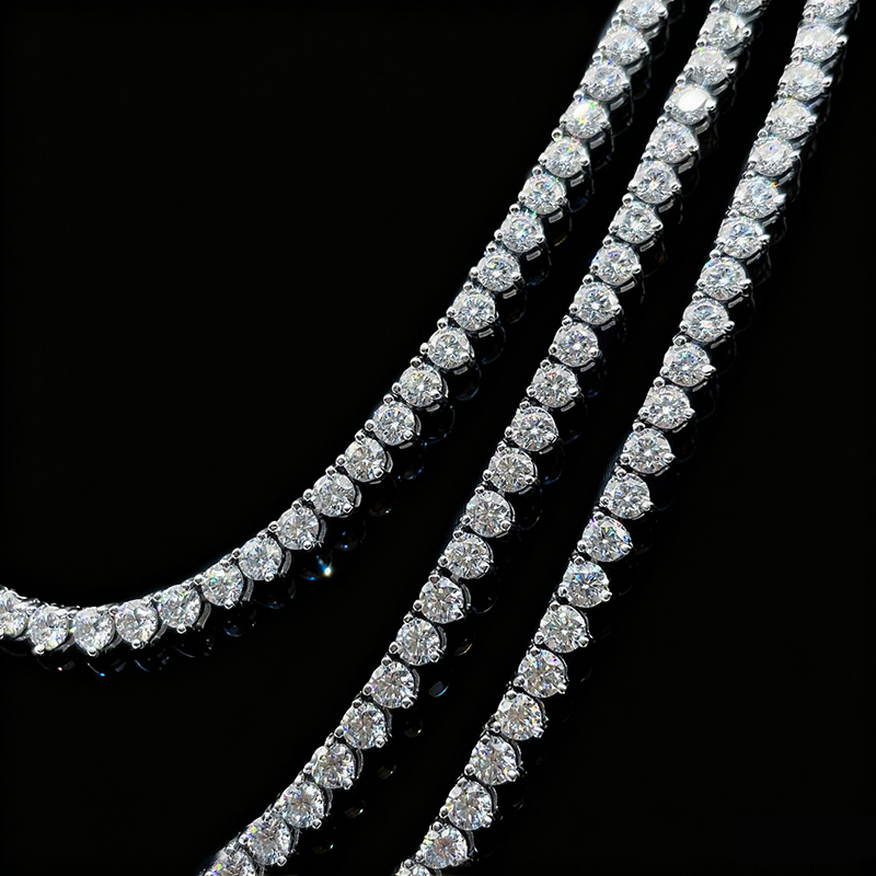 2mm/3mm/4mm 3-claw S925 & Moissanite Tennis Chain