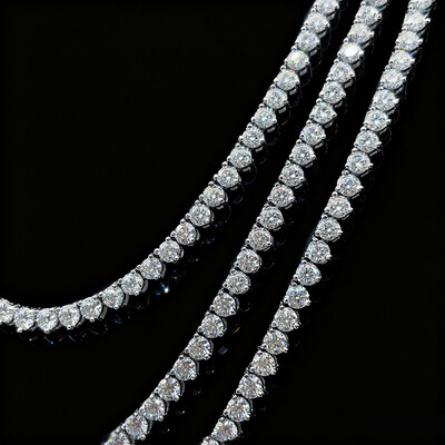 2mm/3mm/4mm 3-claw S925 & Moissanite Tennis Chain