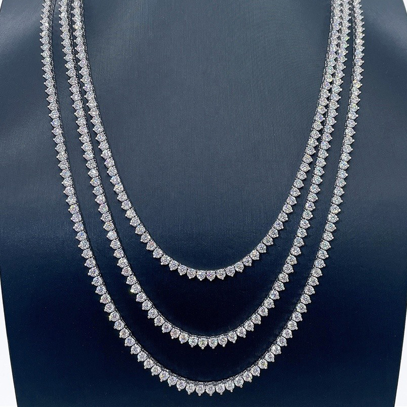 2mm/3mm/4mm 3-claw S925 & Moissanite Tennis Chain