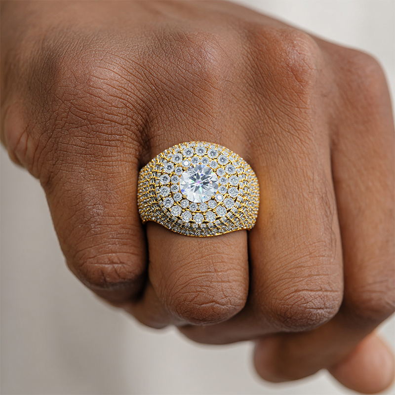 925S & VVS Moissanite Round Cut Hip Hop Ring 925S & VVS Moissanite Round Cut Hip Hop Ring