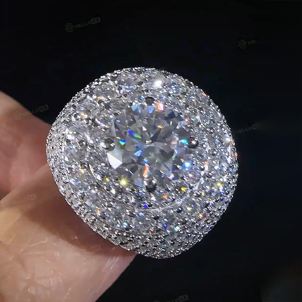 925S & VVS Moissanite Round Cut Hip Hop Ring 925S & VVS Moissanite Round Cut Hip Hop Ring