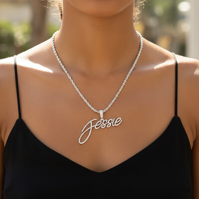 925S & VVS Moissanite Custom Personalized Name Letter Pendant