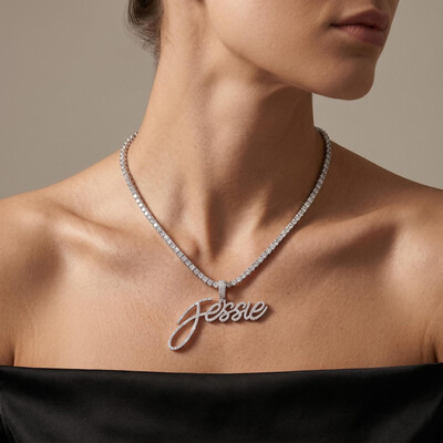 925S & VVS Moissanite Custom Personalized Name Letter Pendant