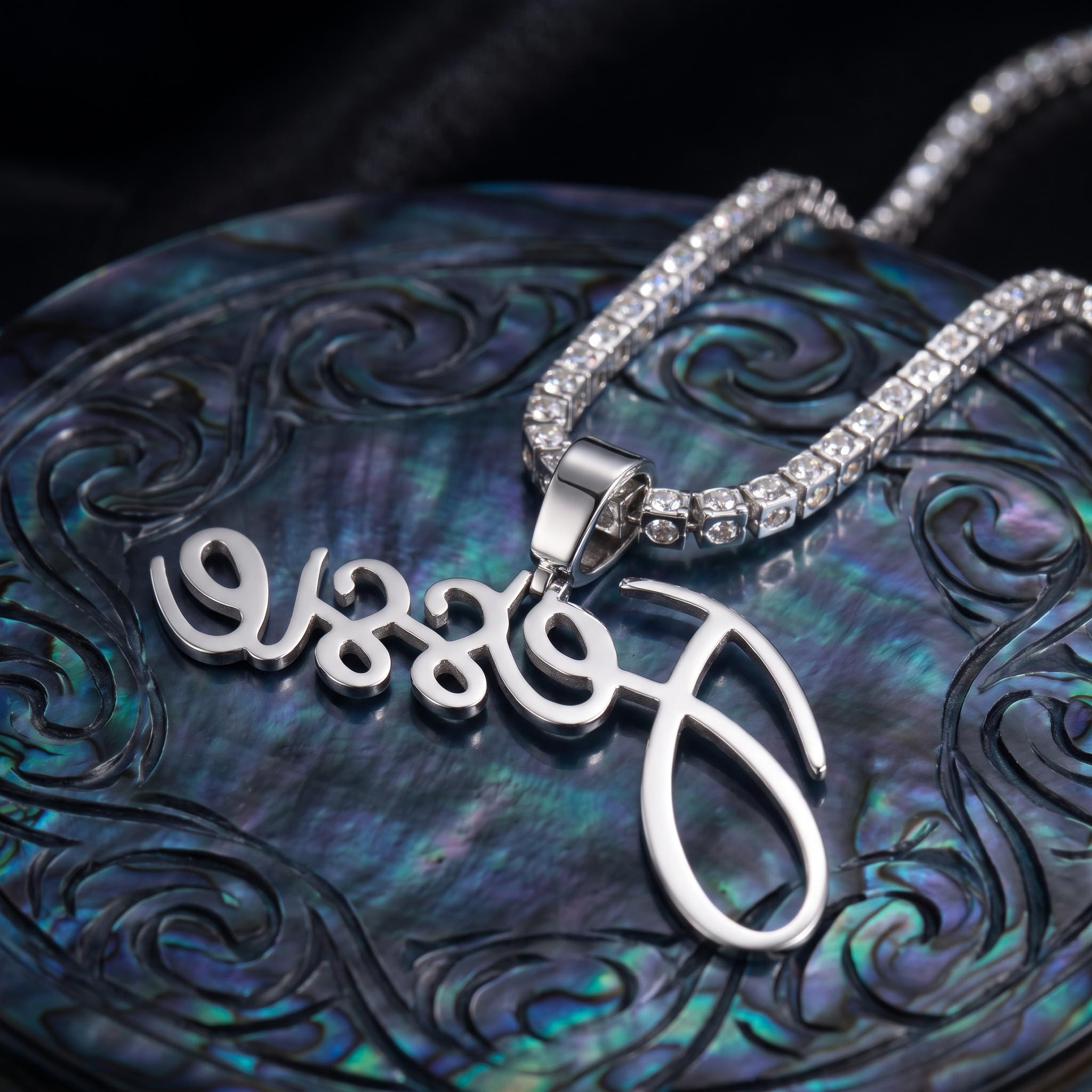 925 Silver & VVS1 Moissanite Custom Personalized Name Letter Pendant