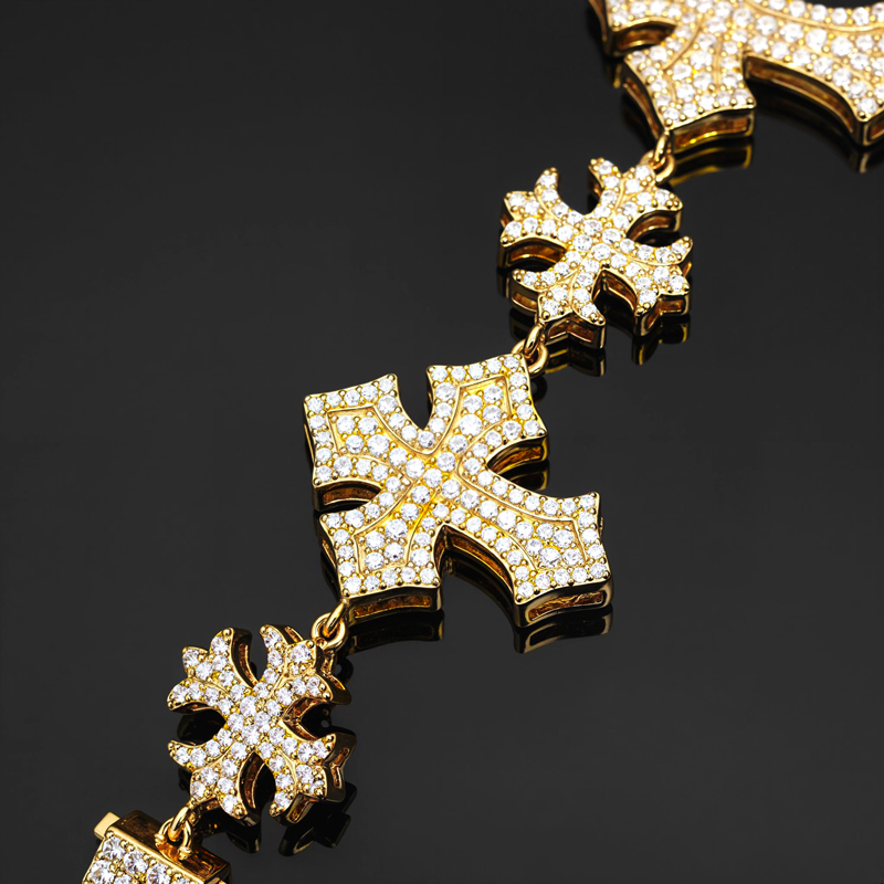 925S & VVS Moissanite Cross Bracelet