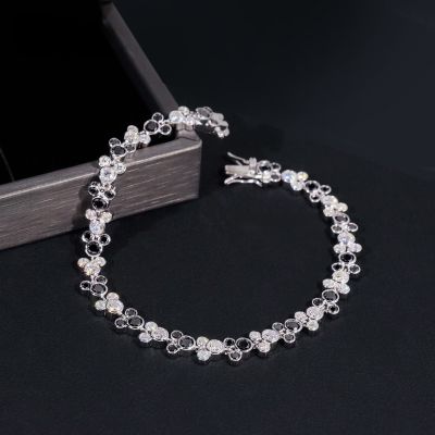 925S & VVS Moissanite Black White Cute Cartoon Tennis Bracelet