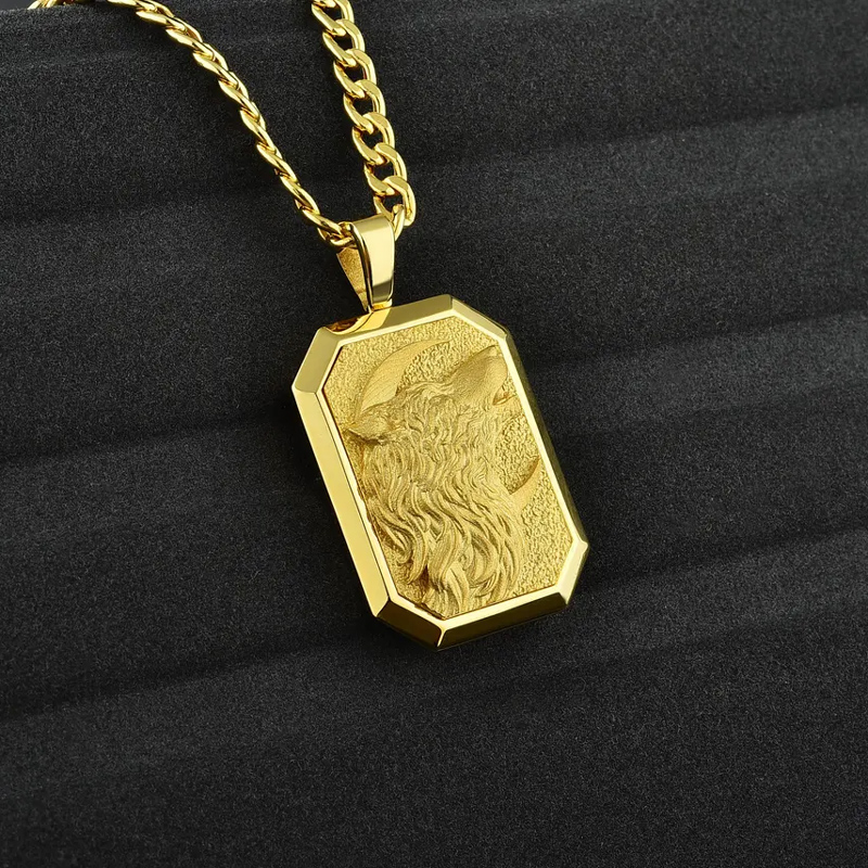 Howling Wolf Moon Pendant in Gold Plating Howling Wolf Moon Pendant in Gold Plating