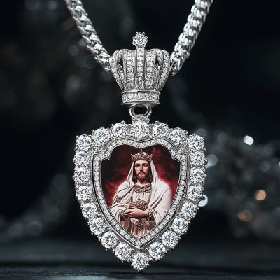 Iced Crown Trophy Custom Photo Pendant