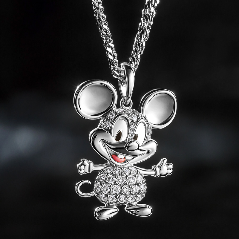 Iced Cartoon Little Mouse Pendant