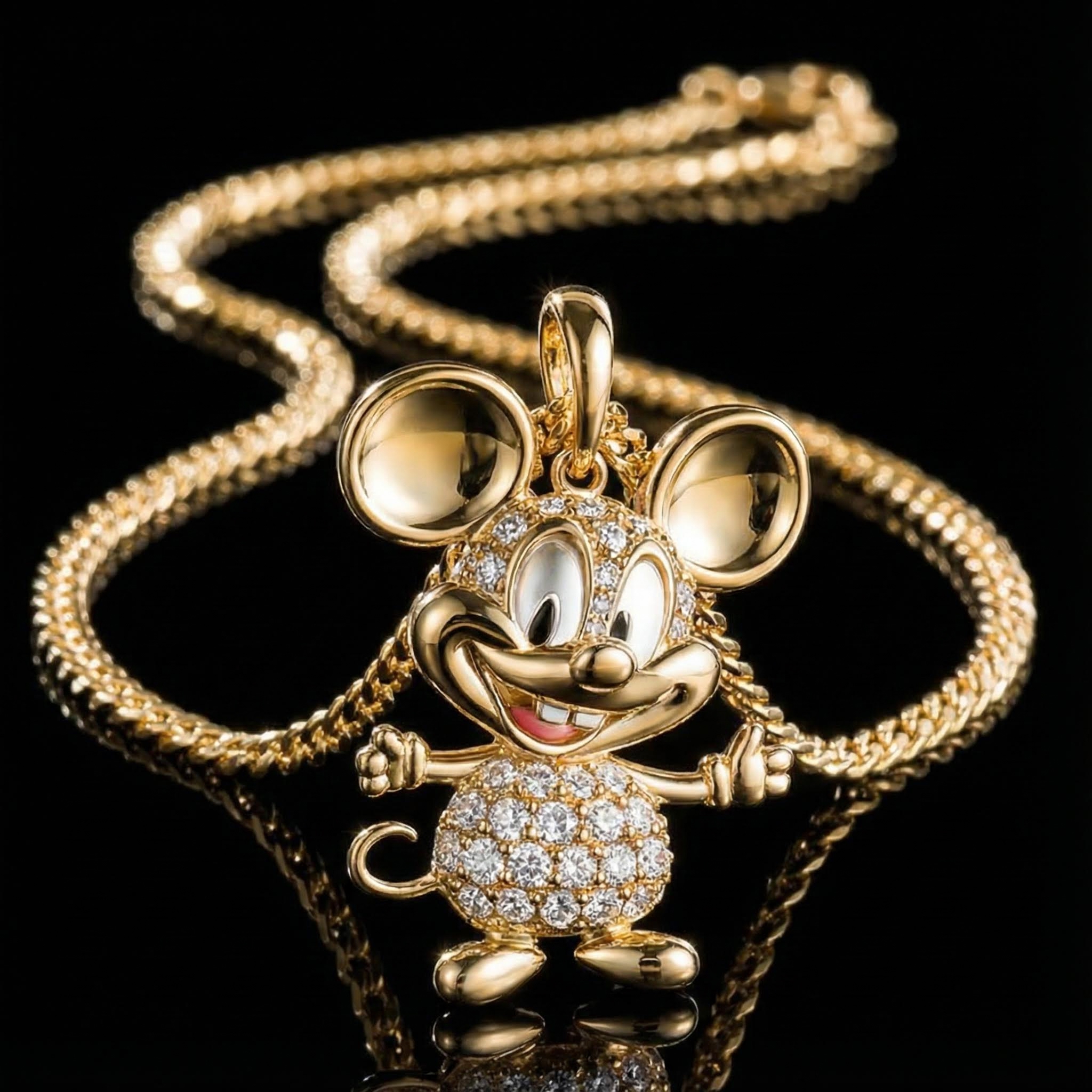 Iced Cartoon Little Mouse Pendant